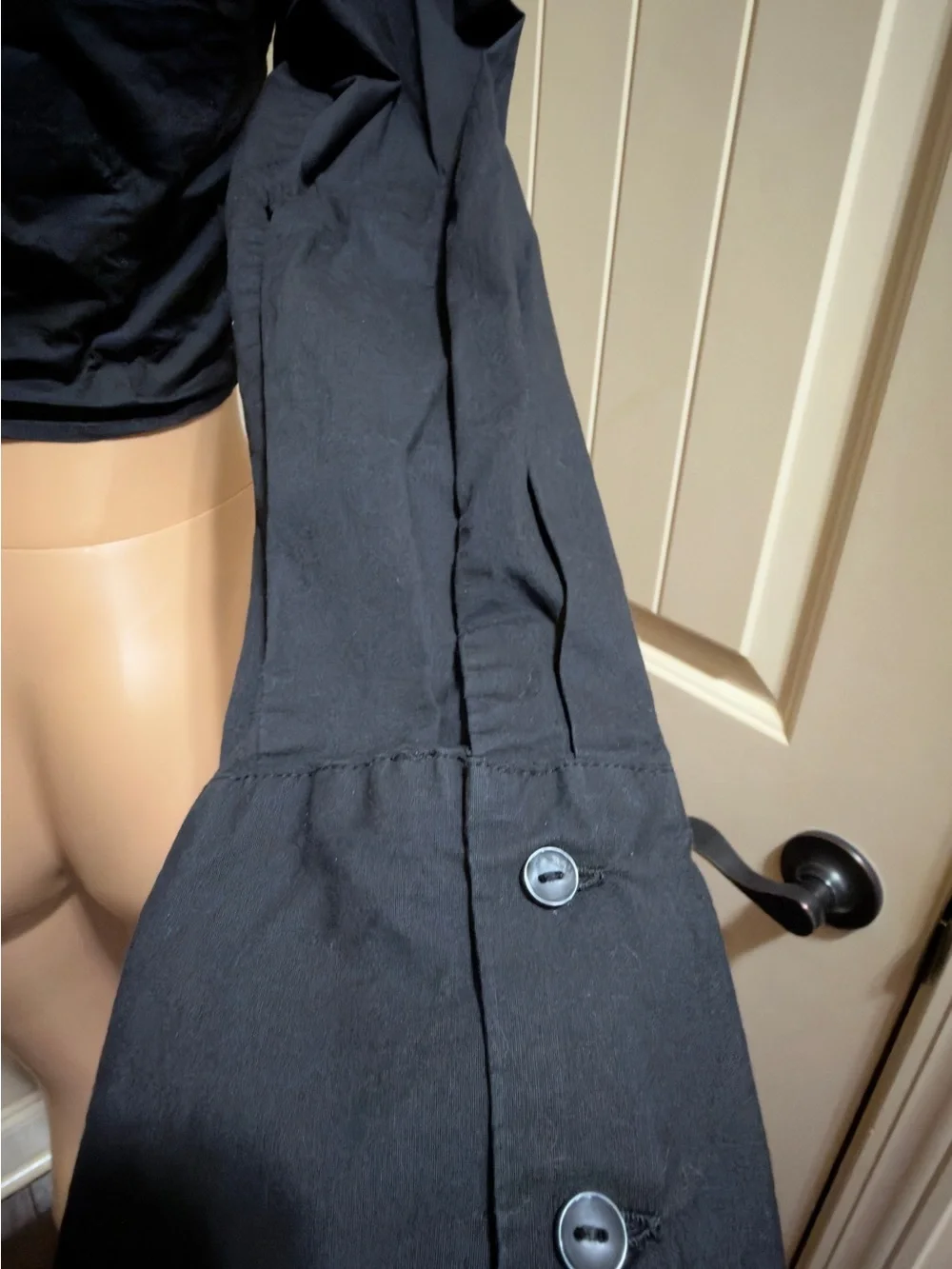 Abercrombie & Fitch Black Cropped Button-Down Shirt